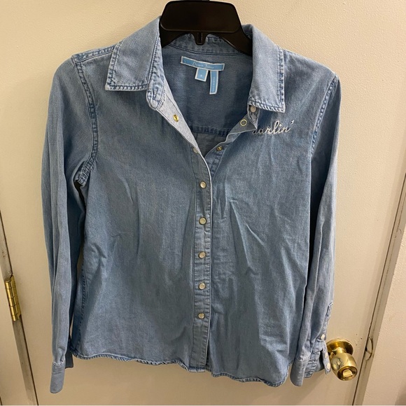 Draper James Denim Long Sleeve Size 2 - Picture 2 of 7